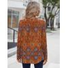 Zeagoo Long Sleeve Shirts for Women Fall Fashion Dressy Casual Blouses Trendy Pleated Tunic Tops for Leggings 2025(Orange-mz836)
