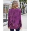 Zeagoo Long Sleeve Shirts for Women Fall Fashion Dressy Casual Blouses Trendy Pleated Tunic Tops for Leggings 2025(Purple Flower-mz841)