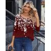 Zeagoo Long Sleeve Shirts for Women Fall Fashion Dressy Casual Blouses Trendy Pleated Tunic Tops for Leggings 2025(Red Flower-sf186)
