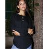 Zeagoo Long Sleeve Shirts for Women Henley T Shirts Loose Fit Tunics Dressy Casual Work Blouses Fall Fashion Tops(Black)
