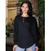 Zeagoo Long Sleeve Shirts for Women Henley T Shirts Loose Fit Tunics Dressy Casual Work Blouses Fall Fashion Tops(Black)