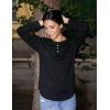 Zeagoo Long Sleeve Shirts for Women Henley T Shirts Loose Fit Tunics Dressy Casual Work Blouses Fall Fashion Tops(Black)