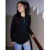Zeagoo Long Sleeve Shirts for Women Henley T Shirts Loose Fit Tunics Dressy Casual Work Blouses Fall Fashion Tops(Black)