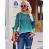 Zeagoo Long Sleeve Shirts for Women Henley T Shirts Loose Fit Tunics Dressy Casual Work Blouses Fall Fashion Tops(Blue Vine)