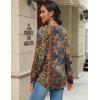 Zeagoo Long Sleeve Shirts for Women Henley T Shirts Loose Fit Tunics Dressy Casual Work Blouses Fall Fashion Tops(Brown Boho)