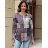 Zeagoo Long Sleeve Shirts for Women Henley T Shirts Loose Fit Tunics Dressy Casual Work Blouses Fall Fashion Tops(Color Block)