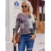 Zeagoo Long Sleeve Shirts for Women Henley T Shirts Loose Fit Tunics Dressy Casual Work Blouses Fall Fashion Tops(Color Block)