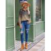 Zeagoo Long Sleeve Shirts for Women Henley T Shirts Loose Fit Tunics Dressy Casual Work Blouses Fall Fashion Tops(Floral Grey & Khaki)
