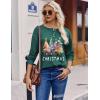 Zeagoo Long Sleeve Shirts for Women Henley T Shirts Loose Fit Tunics Dressy Casual Work Blouses Fall Fashion Tops(Green Christmas Tree)