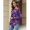 Zeagoo Long Sleeve Shirts for Women Henley T Shirts Loose Fit Tunics Dressy Casual Work Blouses Fall Fashion Tops(Halloween Purple)