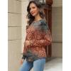 Zeagoo Long Sleeve Shirts for Women Henley T Shirts Loose Fit Tunics Dressy Casual Work Blouses Fall Fashion Tops(Multicolor Ethnic Printed)