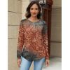 Zeagoo Long Sleeve Shirts for Women Henley T Shirts Loose Fit Tunics Dressy Casual Work Blouses Fall Fashion Tops(Multicolor Ethnic Printed)