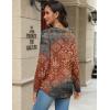 Zeagoo Long Sleeve Shirts for Women Henley T Shirts Loose Fit Tunics Dressy Casual Work Blouses Fall Fashion Tops(Multicolor Ethnic Printed)