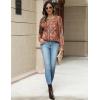 Zeagoo Long Sleeve Shirts for Women Henley T Shirts Loose Fit Tunics Dressy Casual Work Blouses Fall Fashion Tops(Paisley Printed)