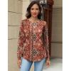 Zeagoo Long Sleeve Shirts for Women Henley T Shirts Loose Fit Tunics Dressy Casual Work Blouses Fall Fashion Tops(Paisley Printed)