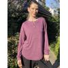 Zeagoo Long Sleeve Shirts for Women Henley T Shirts Loose Fit Tunics Dressy Casual Work Blouses Fall Fashion Tops(Purple)