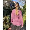 Zeagoo Long Sleeve Shirts for Women Henley T Shirts Loose Fit Tunics Dressy Casual Work Blouses Fall Fashion Tops(Purple)