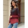 Zeagoo Long Sleeve Shirts for Women Henley T Shirts Loose Fit Tunics Dressy Casual Work Blouses Fall Fashion Tops(Red Boho)