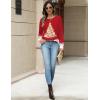 Zeagoo Long Sleeve Shirts for Women Henley T Shirts Loose Fit Tunics Dressy Casual Work Blouses Fall Fashion Tops(Red Christmas Tree)