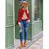 Zeagoo Long Sleeve Shirts for Women Henley T Shirts Loose Fit Tunics Dressy Casual Work Blouses Fall Fashion Tops(Red Christmas Tree)