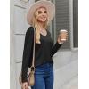 Zeagoo Long Sleeve Tops for Women V Neck Shirt Loose Fall Tunic Tops Dressy Casual Work Blouse 2026(Black)