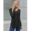 Zeagoo Long Sleeve Tops for Women V Neck Shirt Loose Fall Tunic Tops Dressy Casual Work Blouse 2026(Black)