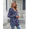 Zeagoo Long Sleeve Tops for Women V Neck Shirt Loose Fall Tunic Tops Dressy Casual Work Blouse 2026(Blue Skull)