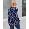 Zeagoo Long Sleeve Tops for Women V Neck Shirt Loose Fall Tunic Tops Dressy Casual Work Blouse 2026(Blue Skull)