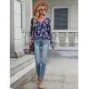 Zeagoo Long Sleeve Tops for Women V Neck Shirt Loose Fall Tunic Tops Dressy Casual Work Blouse 2026(Blue Skull)