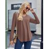 Zeagoo Long Sleeve Tops for Women V Neck Shirt Loose Fall Tunic Tops Dressy Casual Work Blouse 2026(Brown)