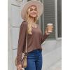 Zeagoo Long Sleeve Tops for Women V Neck Shirt Loose Fall Tunic Tops Dressy Casual Work Blouse 2026(Brown)