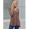 Zeagoo Long Sleeve Tops for Women V Neck Shirt Loose Fall Tunic Tops Dressy Casual Work Blouse 2026(Brown)