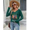 Zeagoo Long Sleeve Tops for Women V Neck Shirt Loose Fall Tunic Tops Dressy Casual Work Blouse 2026(Christmas Green)
