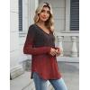 Zeagoo Long Sleeve Tops for Women V Neck Shirt Loose Fall Tunic Tops Dressy Casual Work Blouse 2026(Mz838)