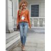 Zeagoo Long Sleeve Tops for Women V Neck Shirt Loose Fall Tunic Tops Dressy Casual Work Blouse 2026(Orange Spooky)