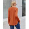 Zeagoo Long Sleeve Tops for Women V Neck Shirt Loose Fall Tunic Tops Dressy Casual Work Blouse 2026(Orange Spooky)