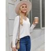 Zeagoo Long Sleeve Tops for Women V Neck Shirt Loose Fall Tunic Tops Dressy Casual Work Blouse 2026(White)