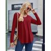 Zeagoo Long Sleeve Tops for Women V Neck Shirt Loose Fall Tunic Tops Dressy Casual Work Blouse 2026(Wine Red)