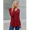 Zeagoo Long Sleeve Tops for Women V Neck Shirt Loose Fall Tunic Tops Dressy Casual Work Blouse 2026(Wine Red)
