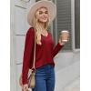 Zeagoo Long Sleeve Tops for Women V Neck Shirt Loose Fall Tunic Tops Dressy Casual Work Blouse 2026(Wine Red)