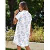 Zeagoo Summer Dresses for Women 2026 Cotton Button Down Short Sleeve Tshirt Dresses Casual Mini Beach Dress(Blue White Floral)
