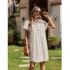Zeagoo Summer Dresses for Women 2026 Cotton Button Down Short Sleeve Tshirt Dresses Casual Mini Beach Dress(Brown+white Stripe)