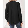 Zeagoo Women Blouses Chiffon Long Sleeve Button Down Shirts Business Causal Dressy Work Top V Neck Summer Spring Clothes(Black)