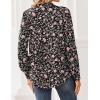Zeagoo Women Blouses Chiffon Long Sleeve Button Down Shirts Business Causal Dressy Work Top V Neck Summer Spring Clothes(Black Floral)