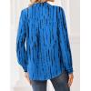 Zeagoo Women Blouses Chiffon Long Sleeve Button Down Shirts Business Causal Dressy Work Top V Neck Summer Spring Clothes(Blue Black)