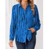 Zeagoo Women Blouses Chiffon Long Sleeve Button Down Shirts Business Causal Dressy Work Top V Neck Summer Spring Clothes(Blue Black)