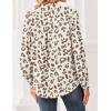 Zeagoo Women Blouses Chiffon Long Sleeve Button Down Shirts Business Causal Dressy Work Top V Neck Summer Spring Clothes(Leopard Apricot)