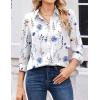 Zeagoo Women Blouses Chiffon Long Sleeve Button Down Shirts Business Causal Dressy Work Top V Neck Summer Spring Clothes(Mandala Pattern)