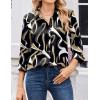 Zeagoo Women Blouses Chiffon Long Sleeve Button Down Shirts Business Causal Dressy Work Top V Neck Summer Spring Clothes(Multicolor 312)