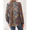 Zeagoo Women Blouses Chiffon Long Sleeve Button Down Shirts Business Causal Dressy Work Top V Neck Summer Spring Clothes(Multicolor 721)